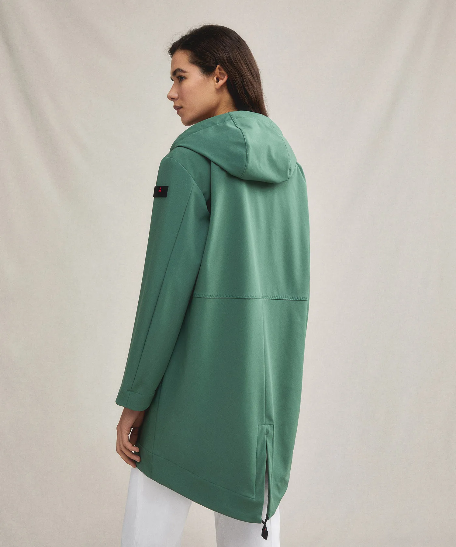 Parka fishtail in nylon stretch