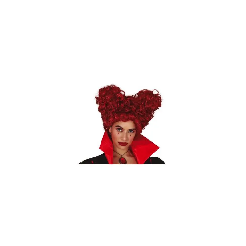 PARRUCCA ROSSA CAPELLI ONDULATI A FORMA DI CUORE PER TRAVESTIMENTI DI CARNEVALE HALLOWEEN SCENE TEATRO SPETTACOLI VARI
