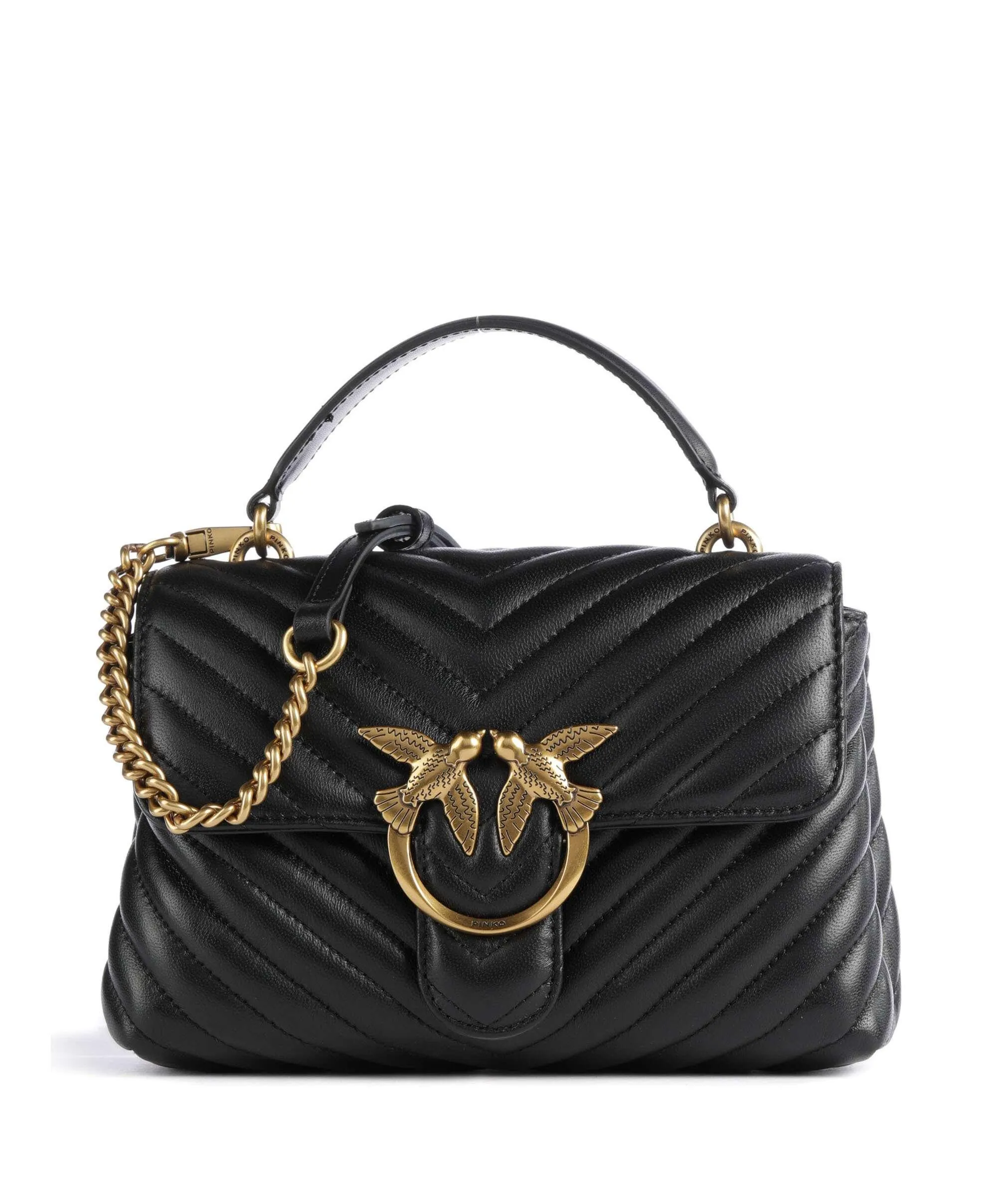  Pinko Love Lady Puff Mini Borsa a tracolla pelle di pecora nero  