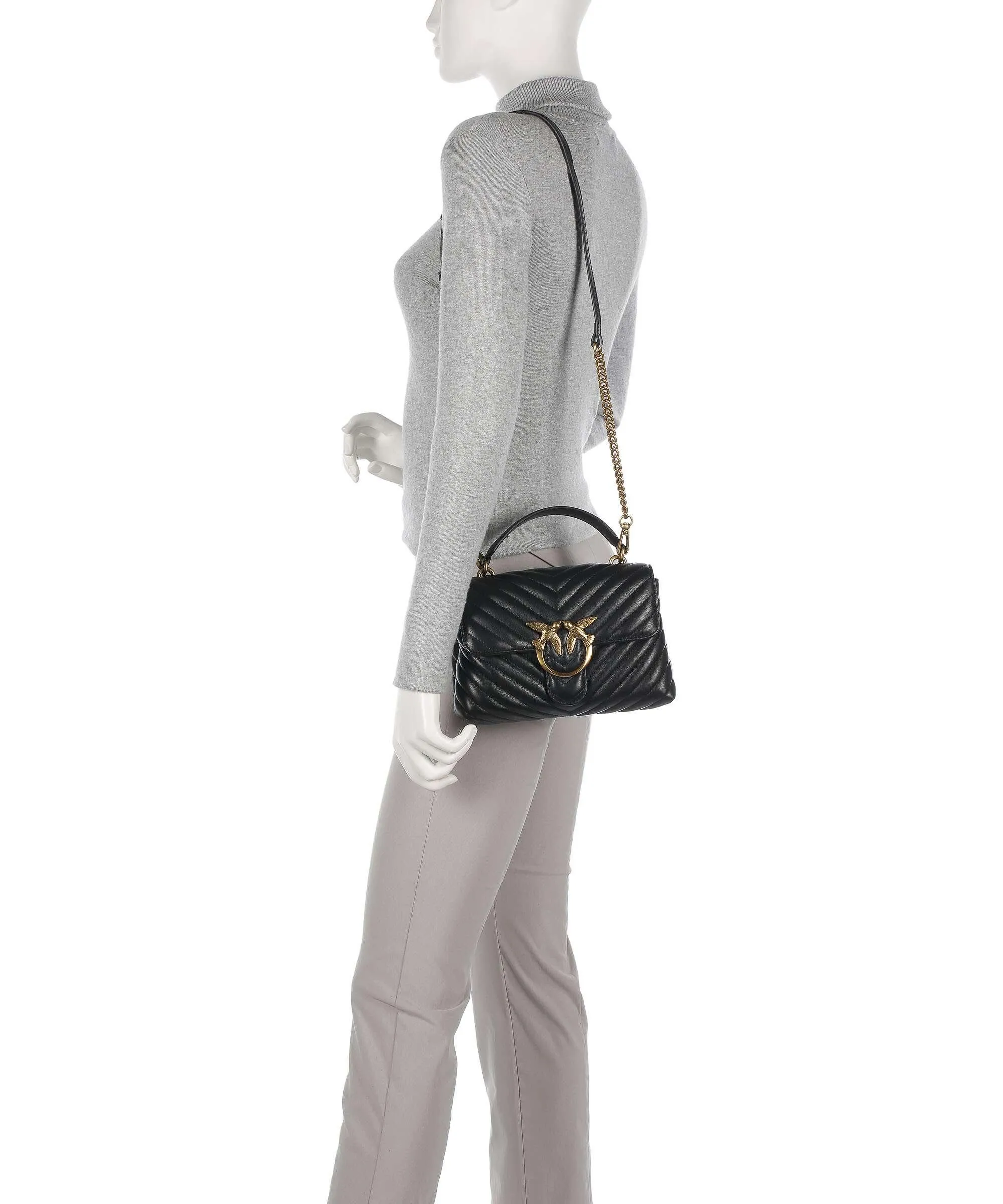  Pinko Love Lady Puff Mini Borsa a tracolla pelle di pecora nero  