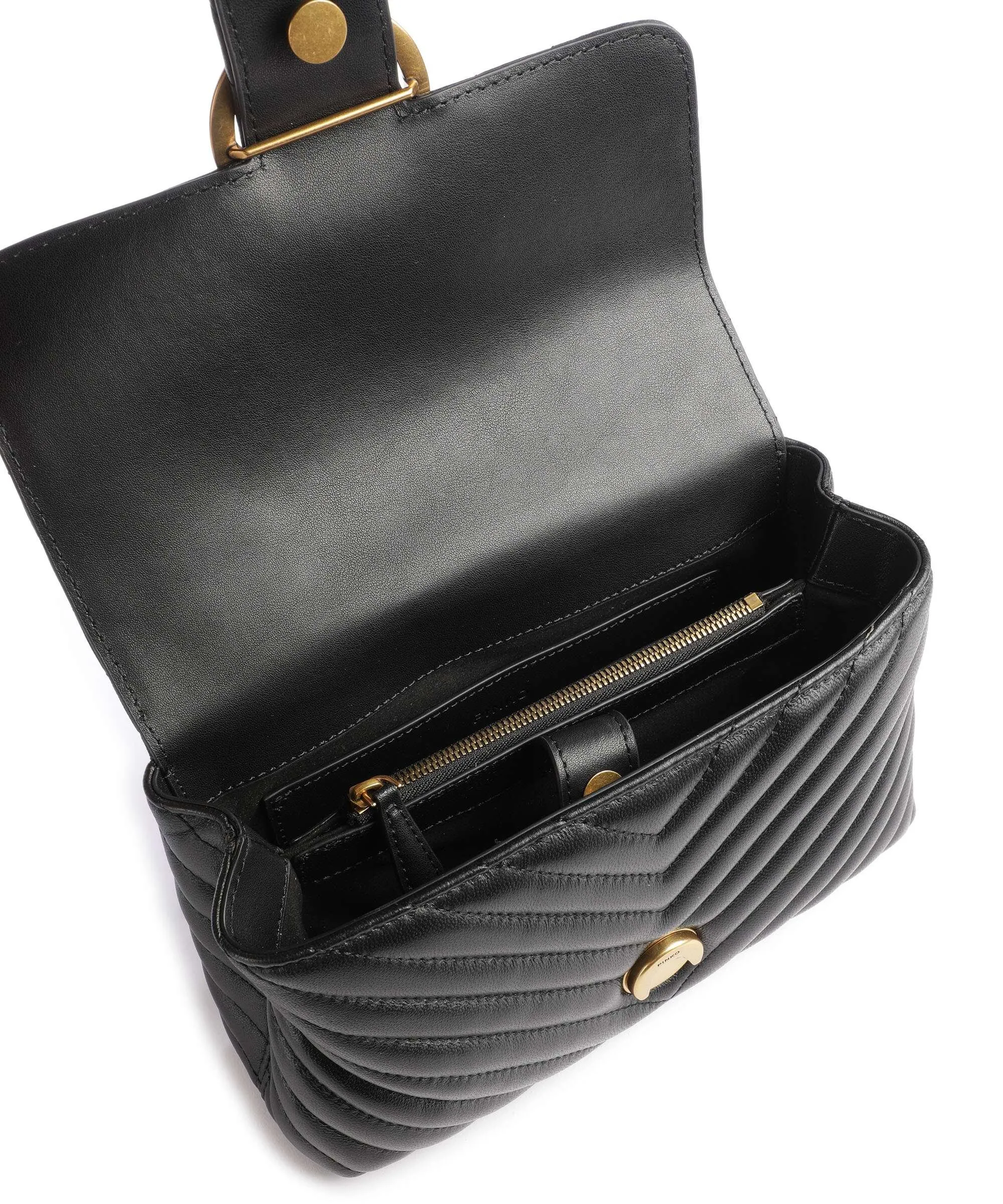  Pinko Love Lady Puff Mini Borsa a tracolla pelle di pecora nero  