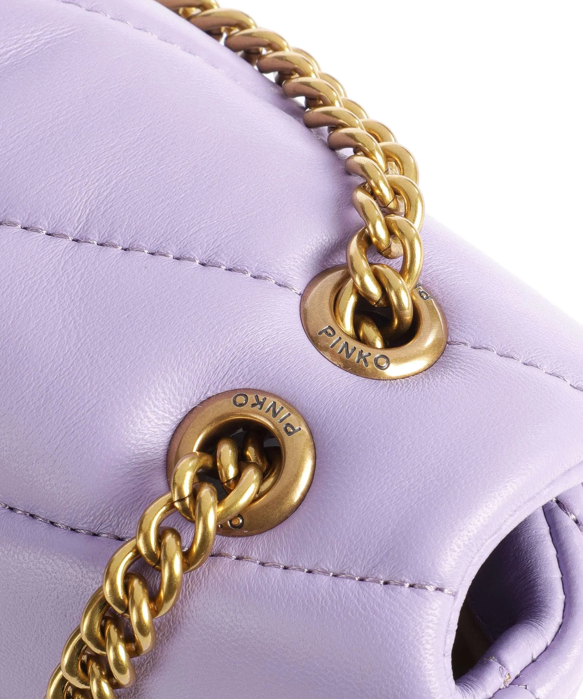  Pinko Love Puff Baby Borsa a spalla pelle di pecora viola  