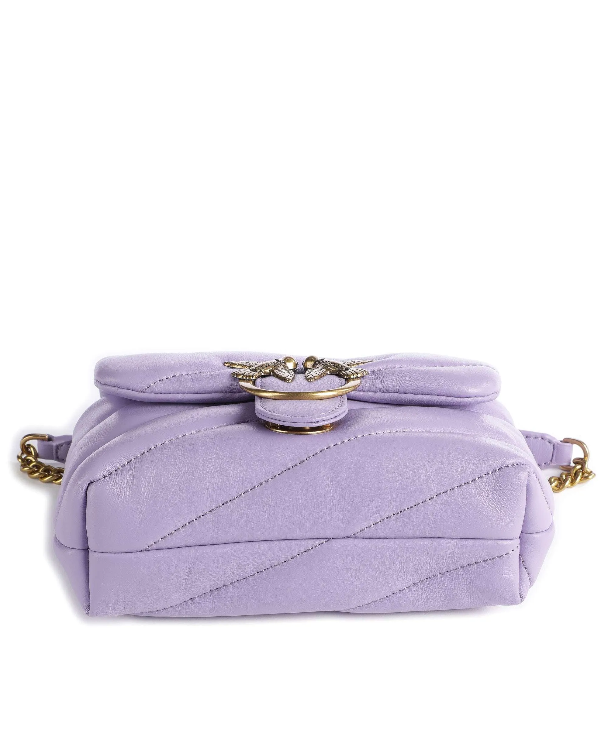  Pinko Love Puff Baby Borsa a spalla pelle di pecora viola  