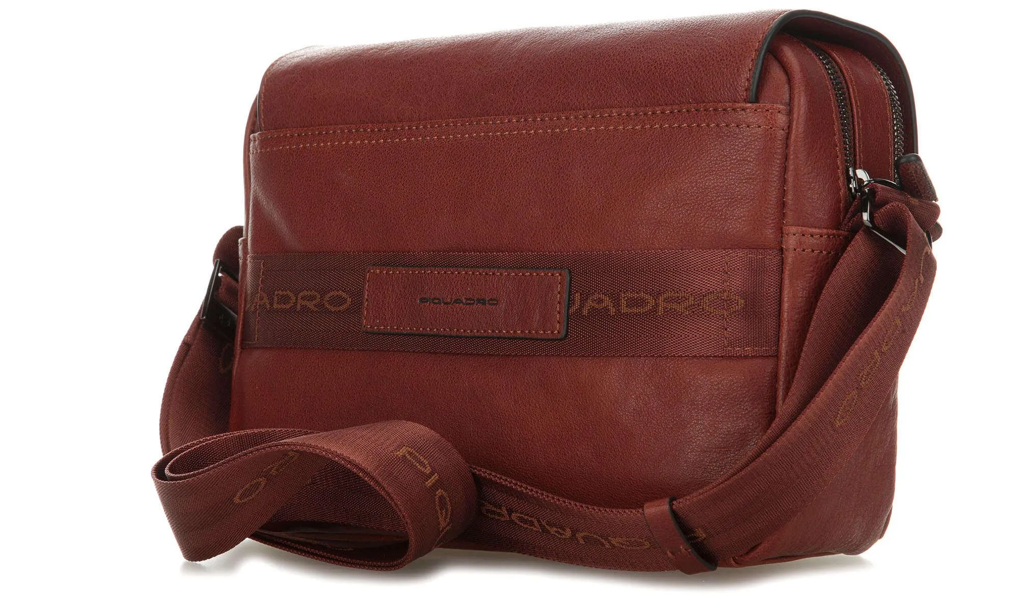  Piquadro Black Square Borsa messenger pelle di vacchetta grana tabacco  