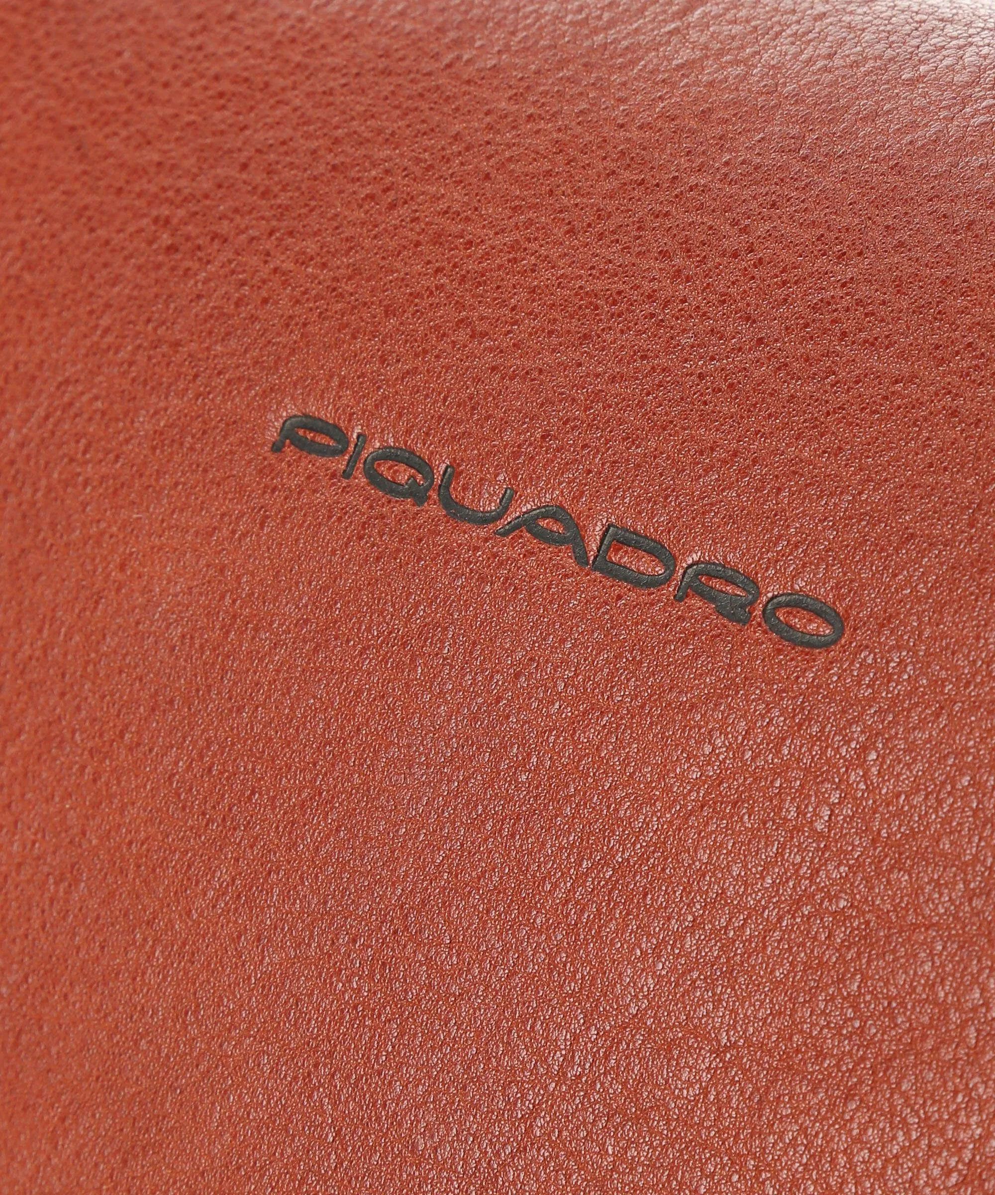  Piquadro Black Square Borsa messenger pelle di vacchetta grana tabacco  