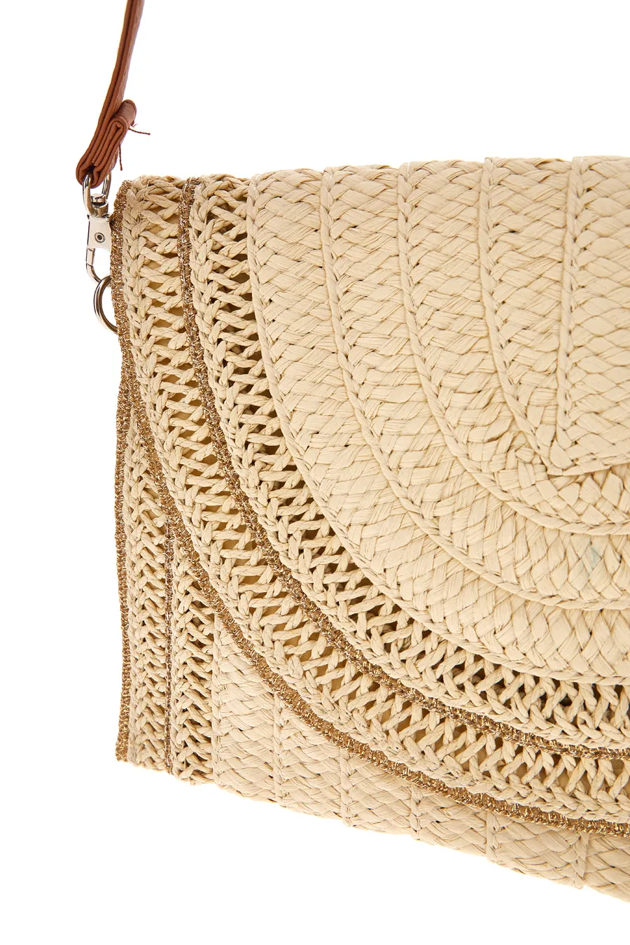Pochette Borsa a Tracolla Beige in Rafia LWB 015