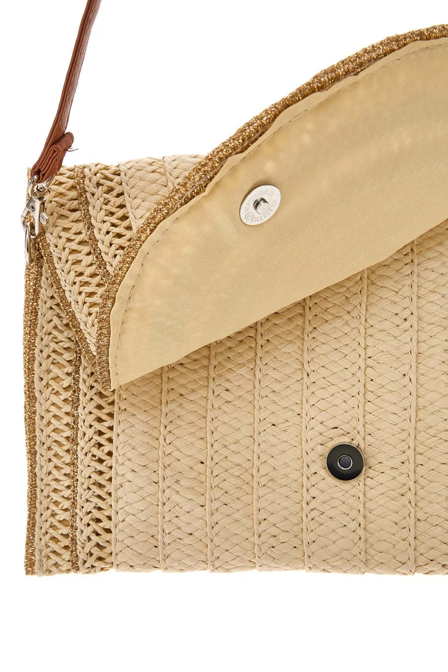 Pochette Borsa a Tracolla Beige in Rafia LWB 015