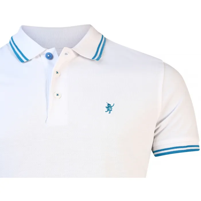 Polo Freddy Sea Barrier con collo a contrasto Bianco