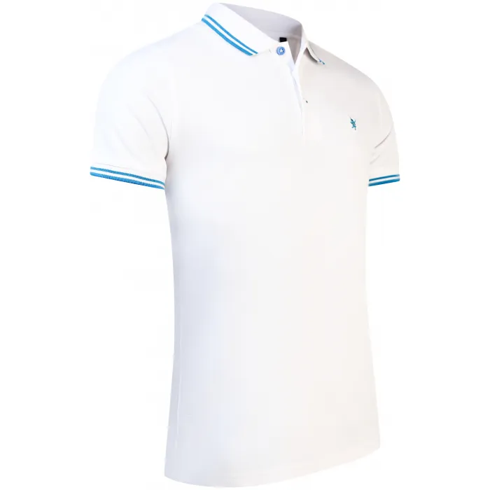 Polo Freddy Sea Barrier con collo a contrasto Bianco
