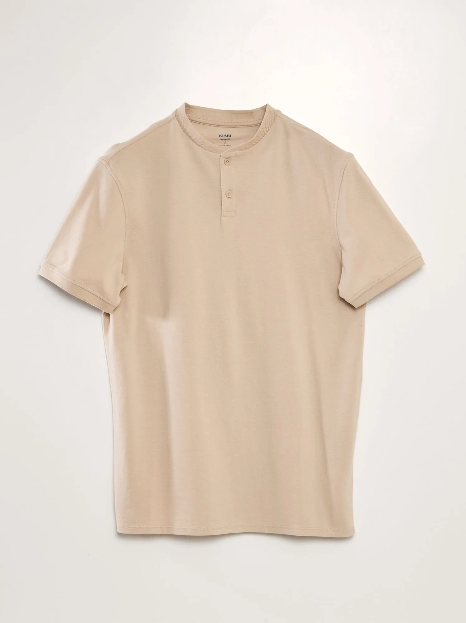 Polo in piqué di cotone tinta unita - BEIGE