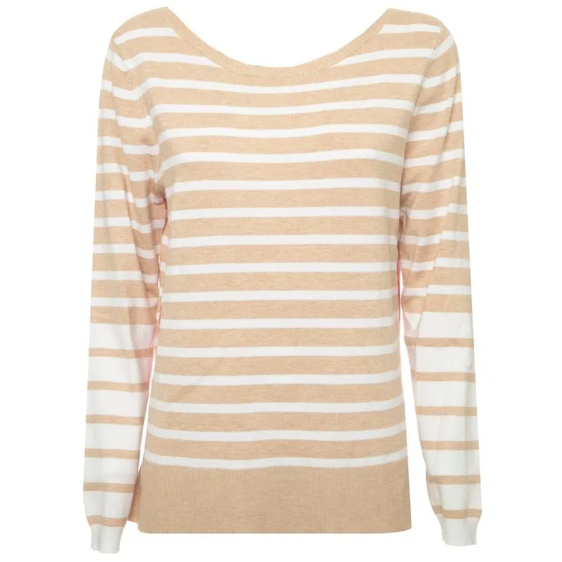 Pullover bicolore a righe in viscosa stretch 
