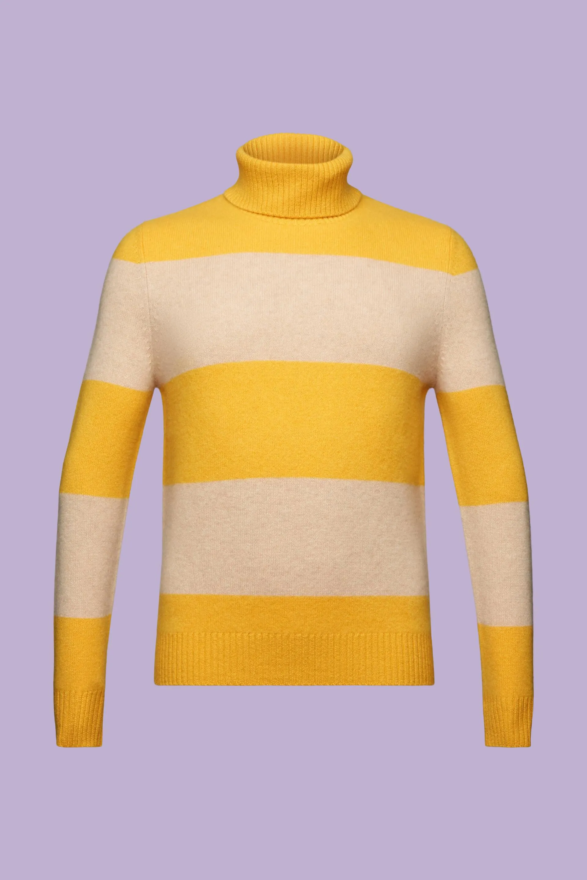 Pullover dolcevita a righe in cachemire