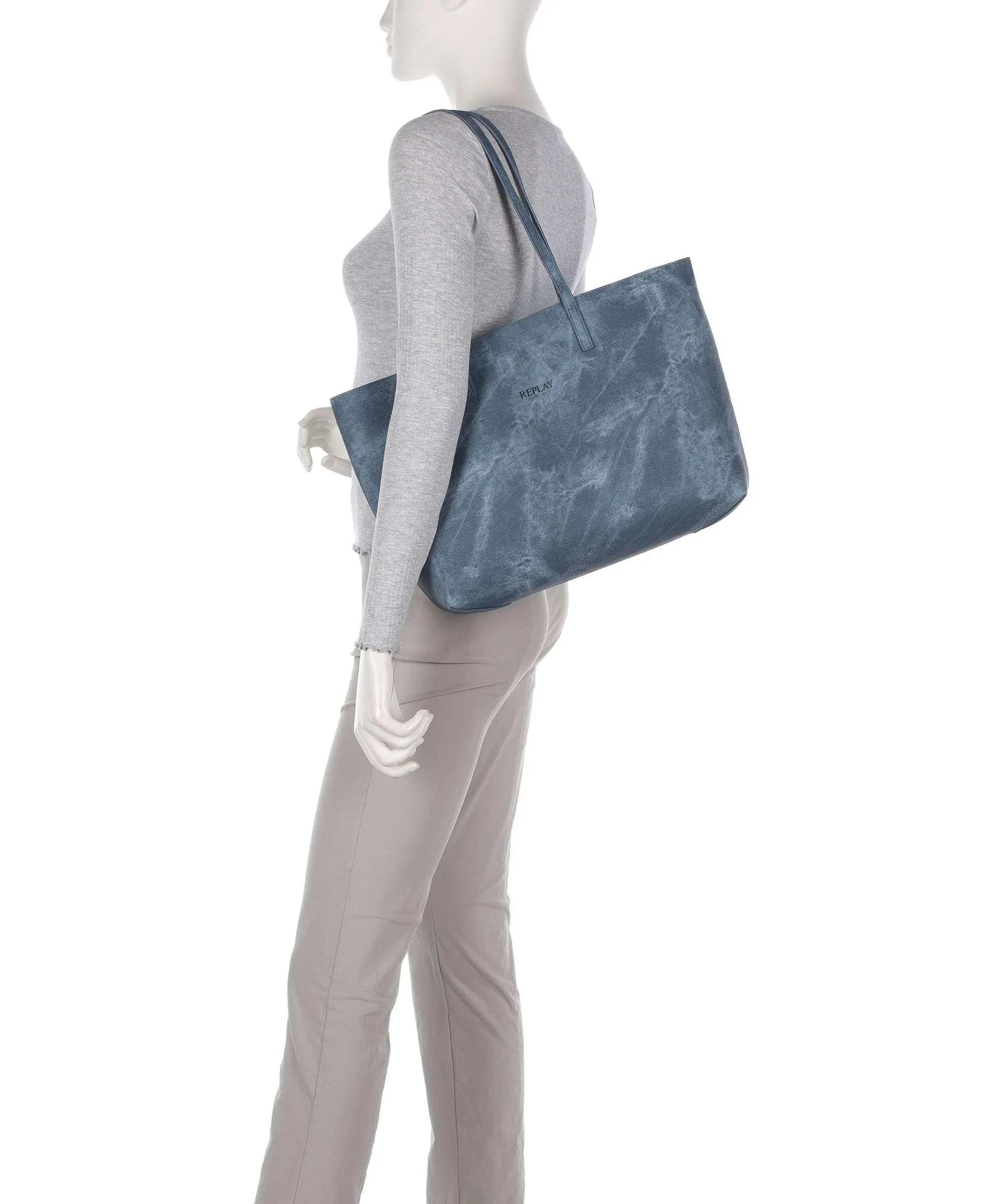  Replay Borsa shopper pelle sintetica jeans  