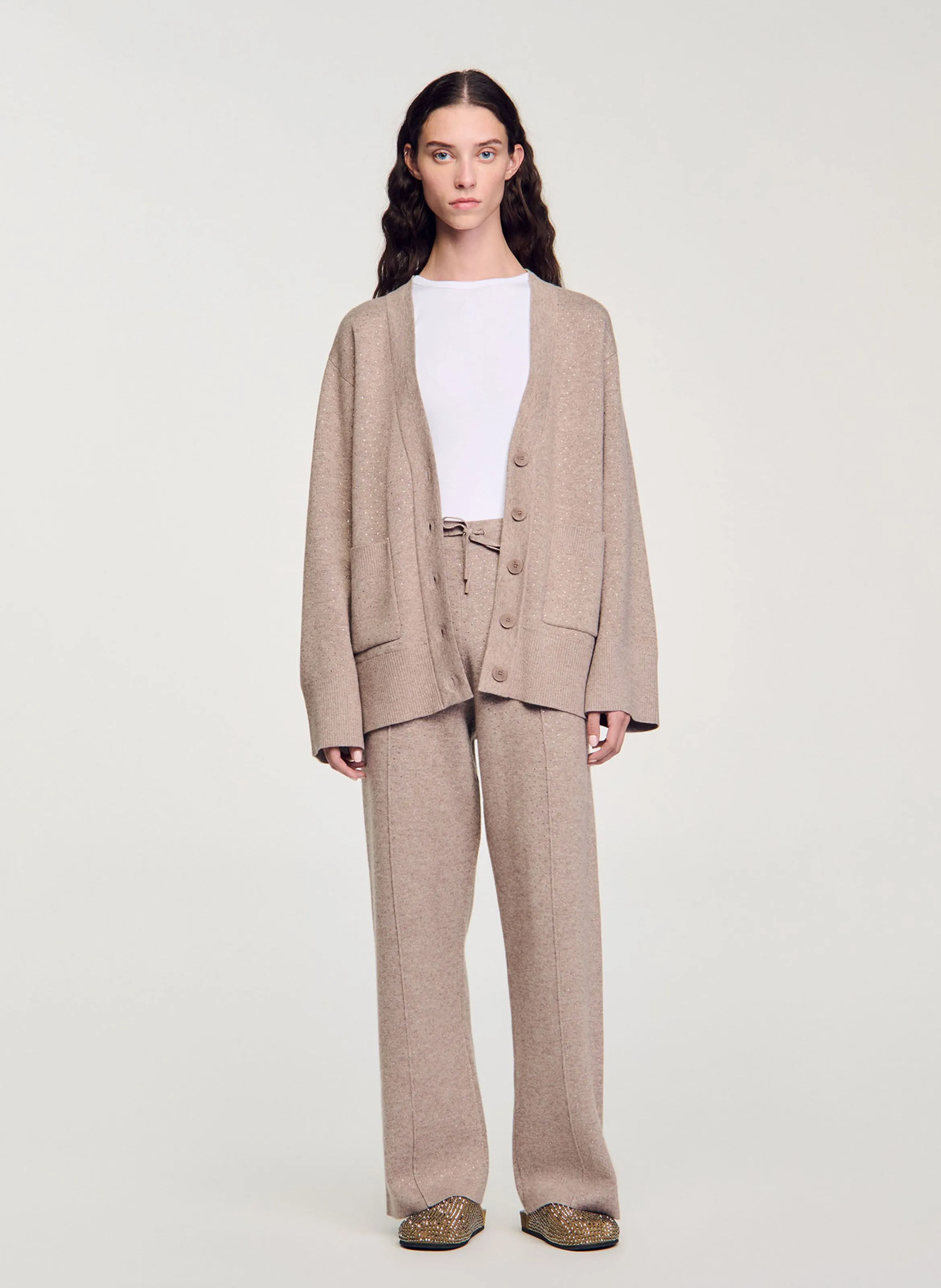  SANDRO   Cardigan ampio in maglia | Beige