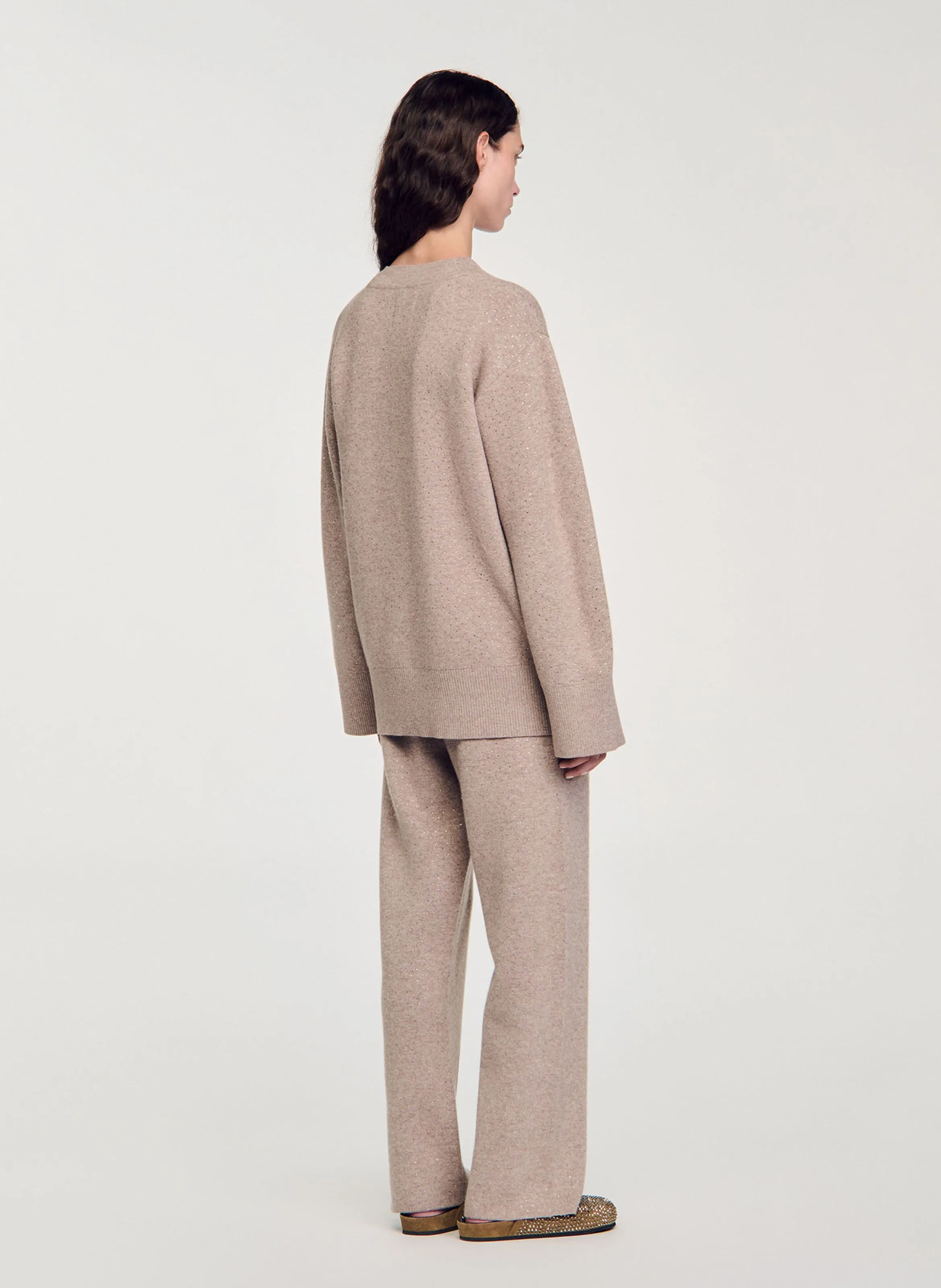  SANDRO   Cardigan ampio in maglia | Beige