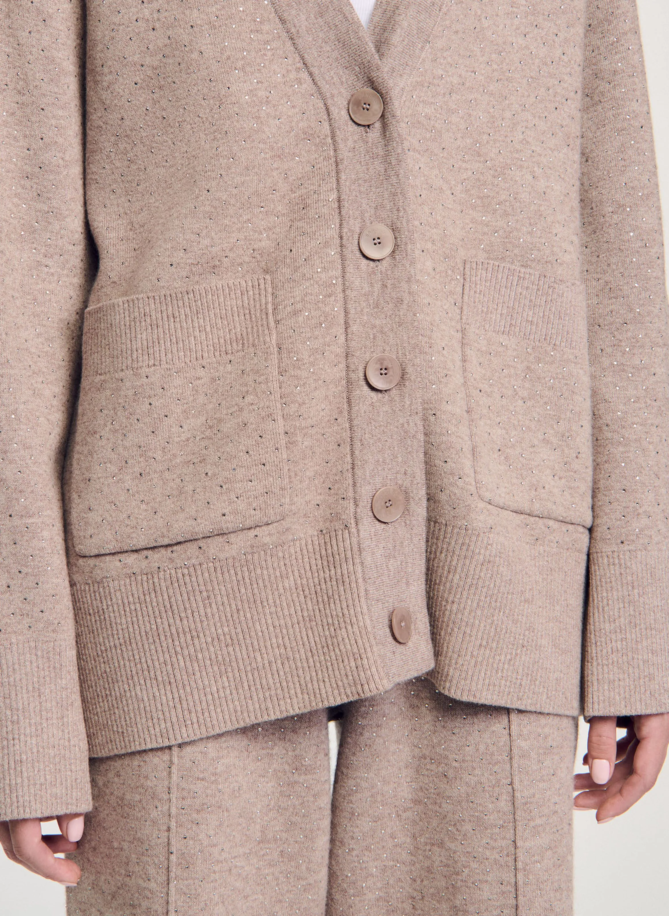  SANDRO   Cardigan ampio in maglia | Beige