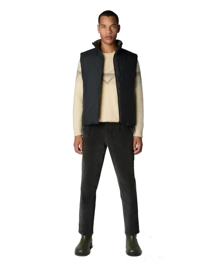 SAVE THE DUCK Gilet Uomo D80960M Recy15 Spiros A-EE Reversibile 20709 black/50037 l.green