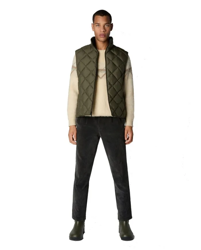 SAVE THE DUCK Gilet Uomo D80960M Recy15 Spiros A-EE Reversibile 20709 black/50037 l.green