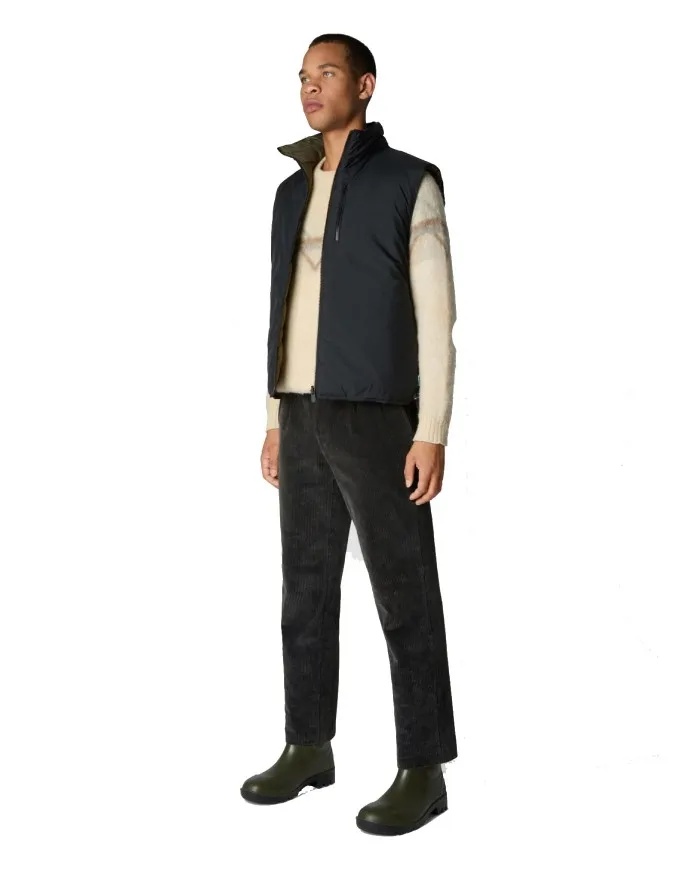 SAVE THE DUCK Gilet Uomo D80960M Recy15 Spiros A-EE Reversibile 20709 black/50037 l.green