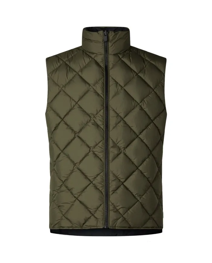 SAVE THE DUCK Gilet Uomo D80960M Recy15 Spiros A-EE Reversibile 20709 black/50037 l.green