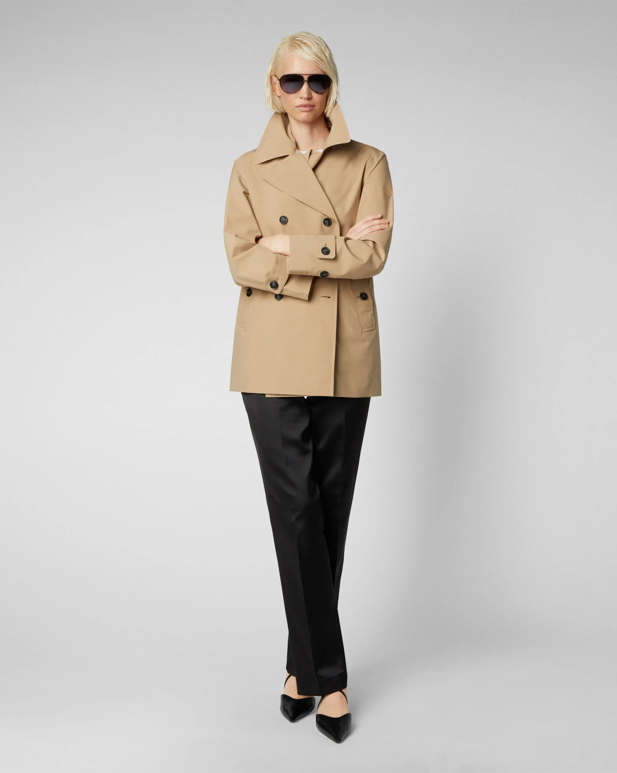Save The Duck Trench Sofi Corto Marrone Donna