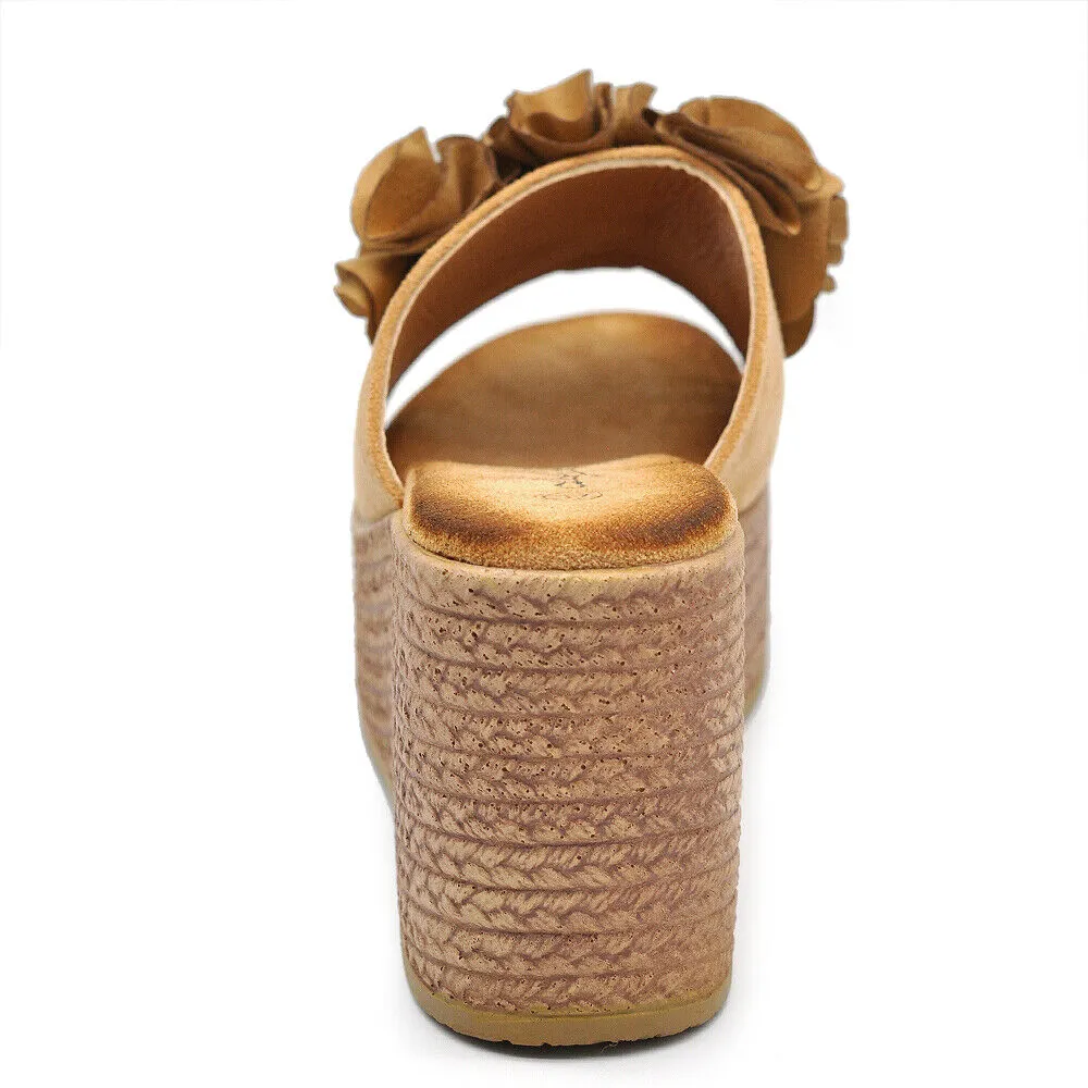 Scarpe Sandali Ciabatte Zoccoli Da Donna Con Zeppa Comodi Fiore MS23017