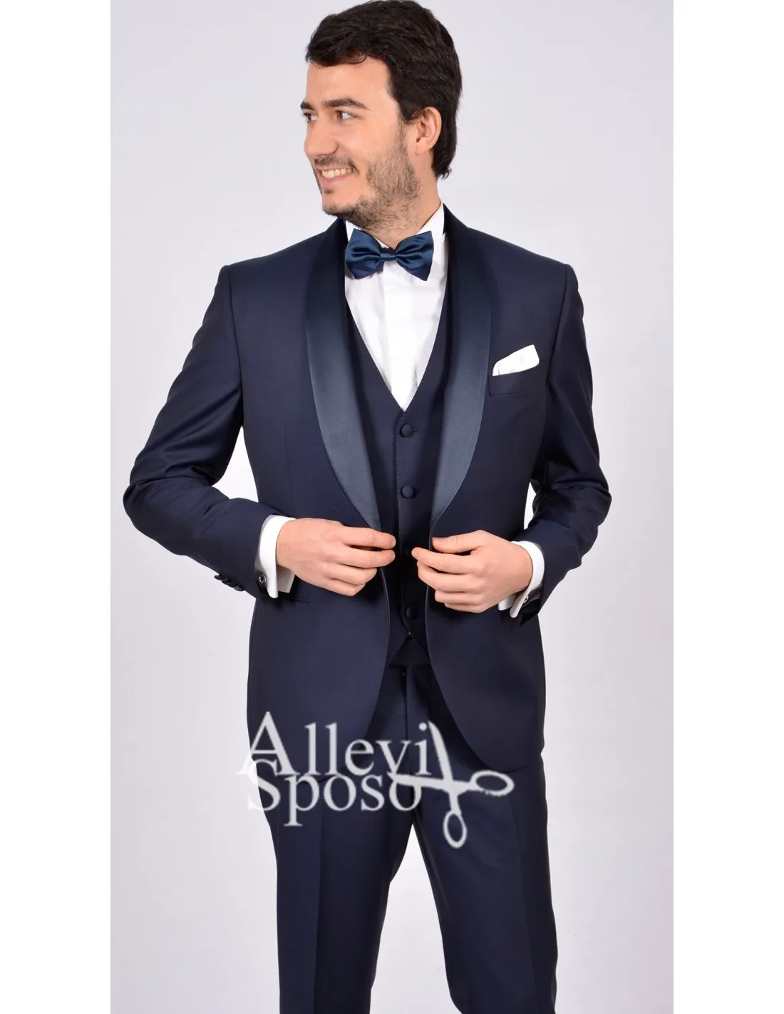 Smoking Collo a Scialle Blu