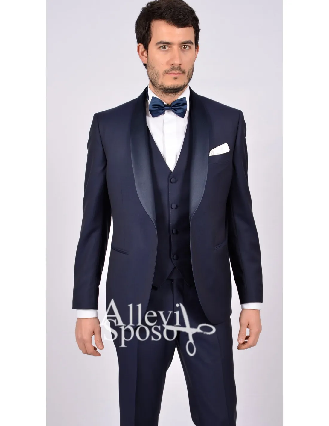 Smoking Collo a Scialle Blu