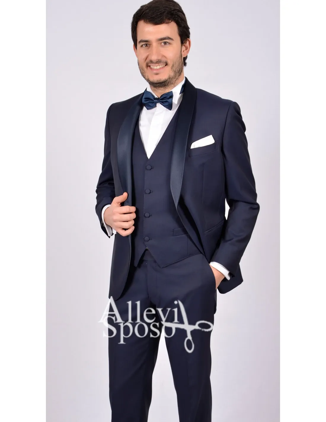 Smoking Collo a Scialle Blu