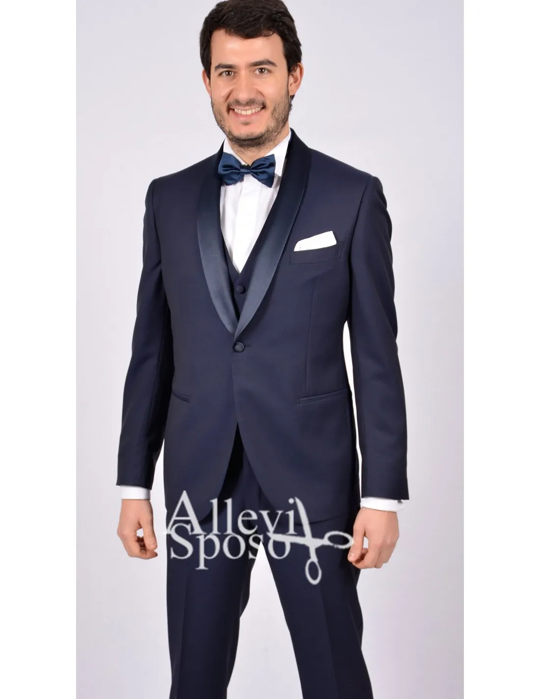 Smoking Collo a Scialle Blu
