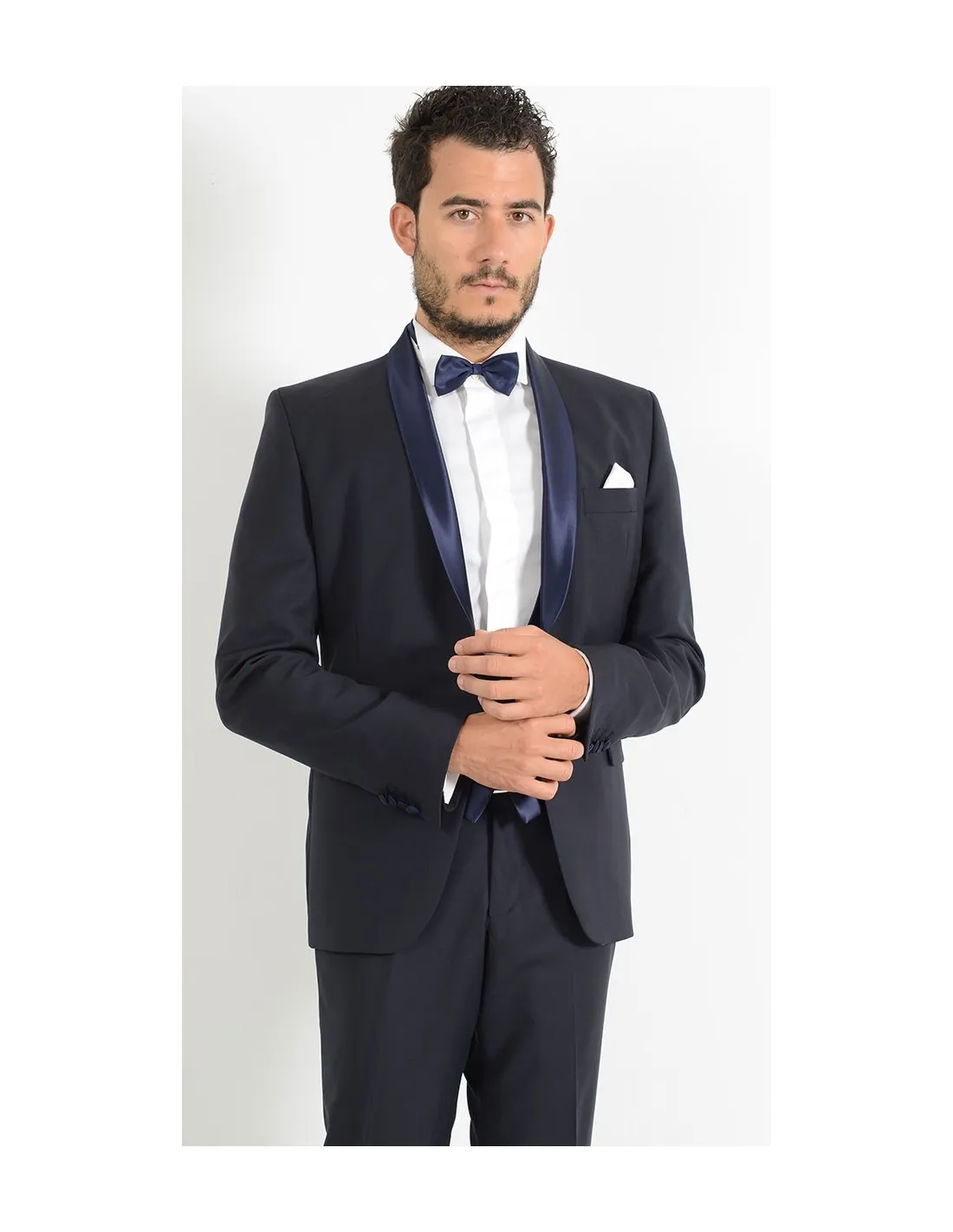 Smoking Collo a Scialle Blu