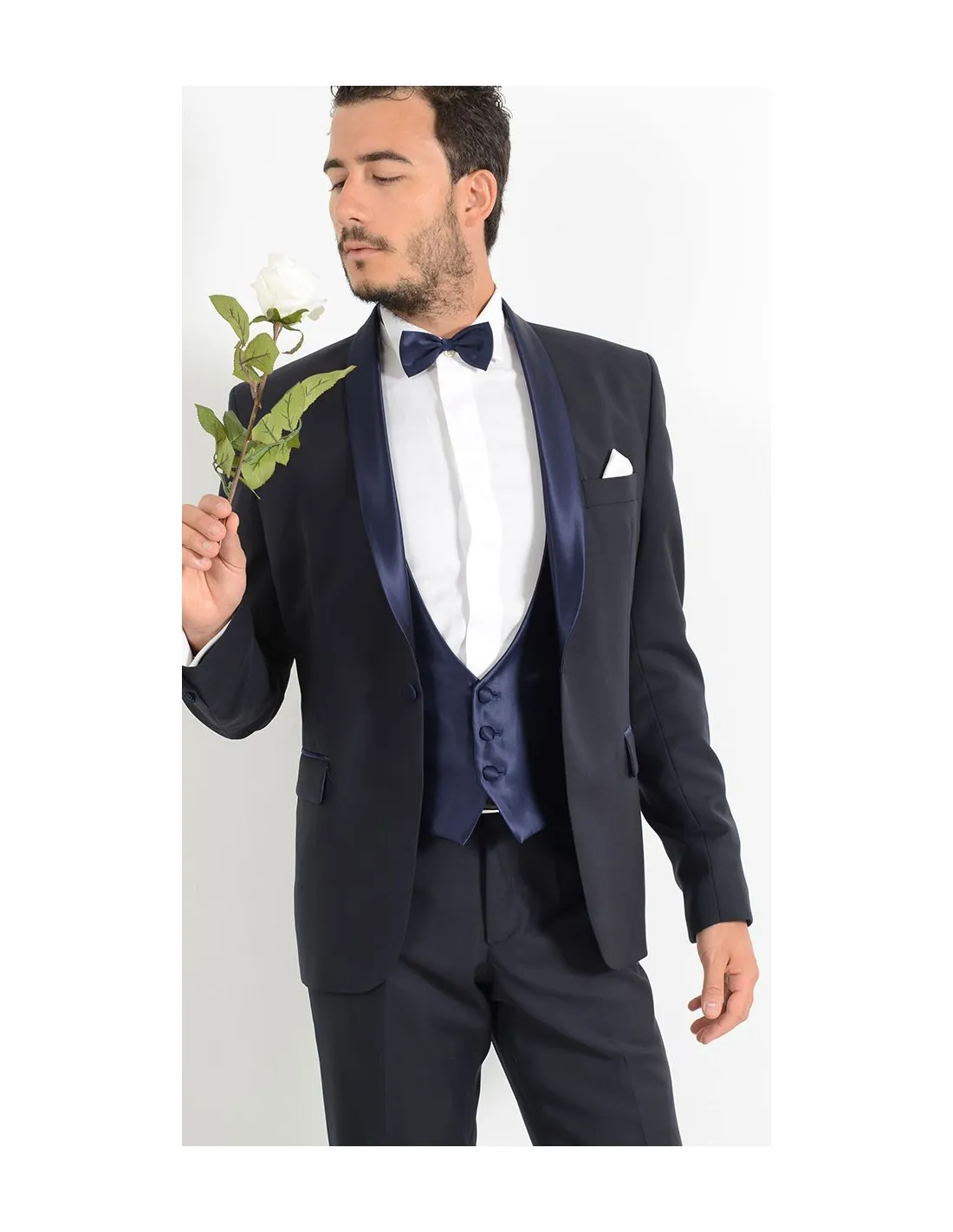 Smoking Collo a Scialle Blu