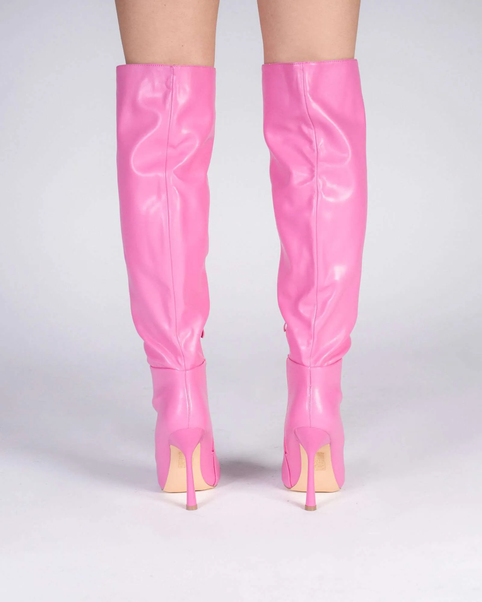 Stivale alto con tacco a spillo - Rosa
