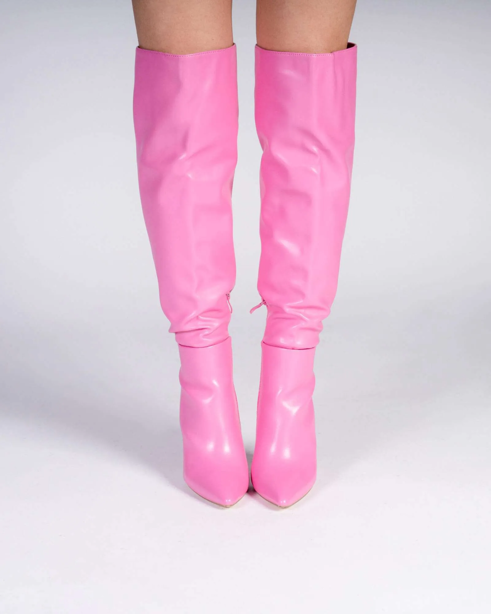 Stivale alto con tacco a spillo - Rosa