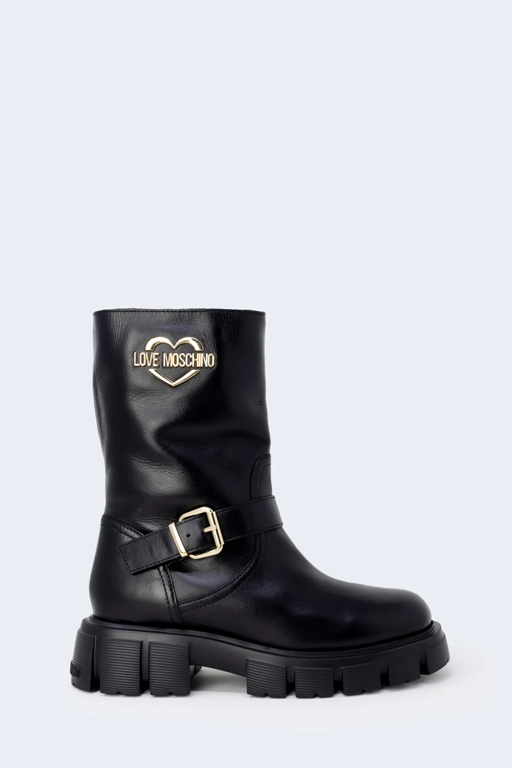 Stivali Love Moschino gold logo Nero