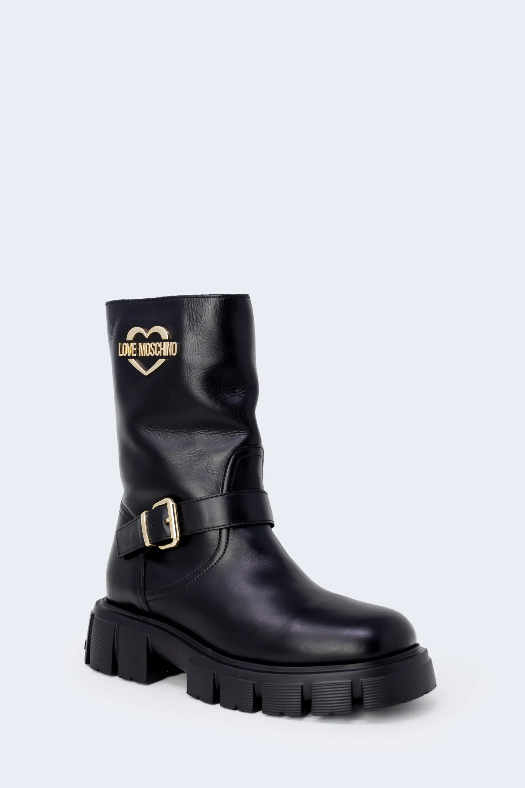 Stivali Love Moschino gold logo Nero