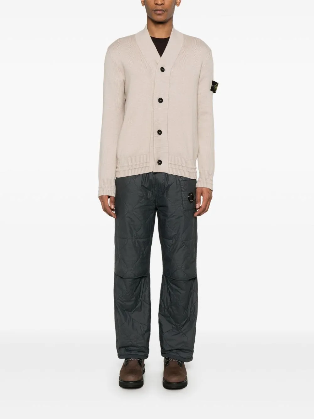 Stone Island-Cardigan con applicazione Compass