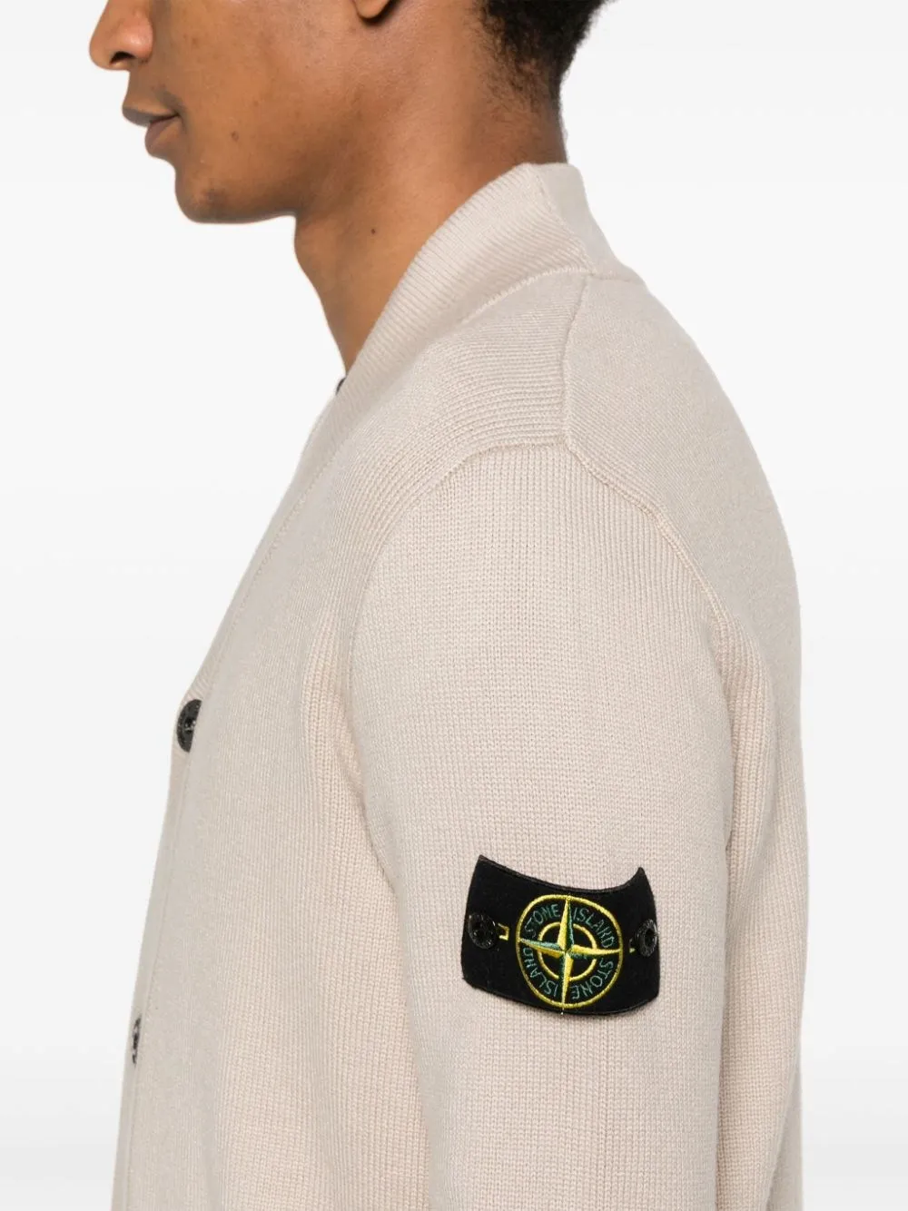 Stone Island-Cardigan con applicazione Compass