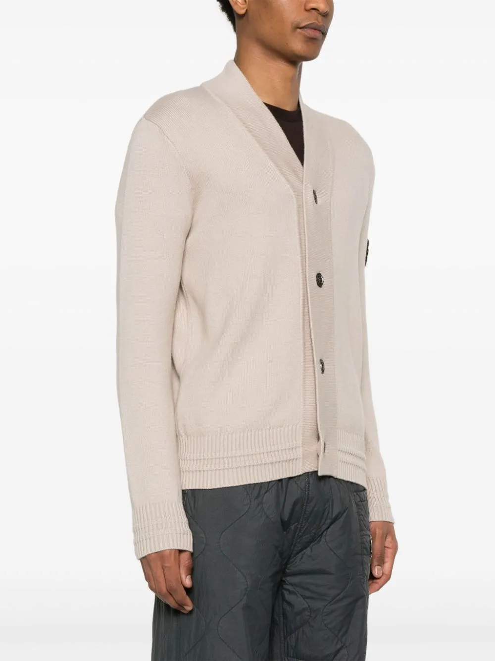 Stone Island-Cardigan con applicazione Compass