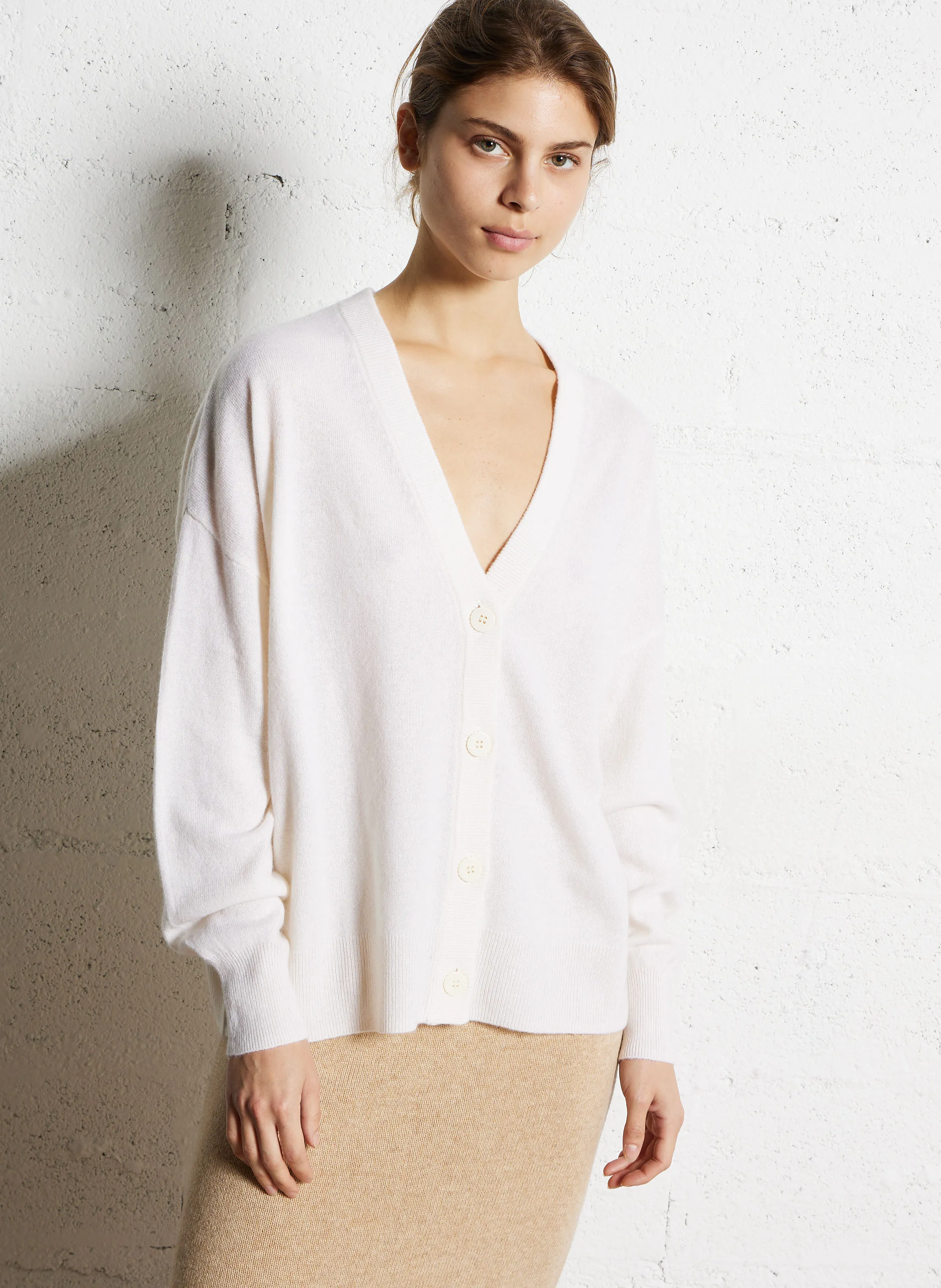  SUD EXPRESS   GALBIX - Cardigan ampio in cachemire | Bianco