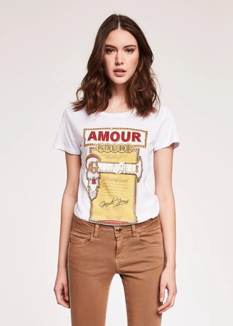 T-shirt in cotone con stampa
