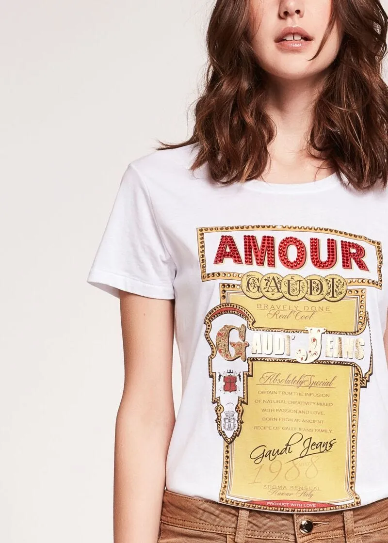 T-shirt in cotone con stampa