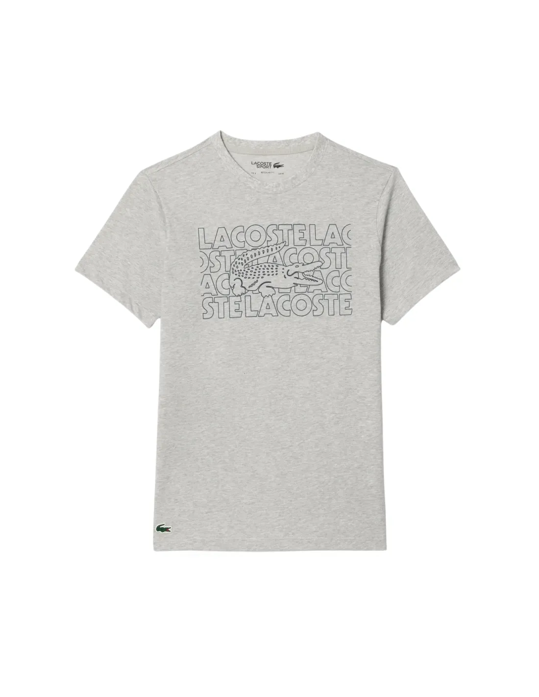 T-Shirt Lacoste Sportiva Stampata Ultra-dry Grigio Chine