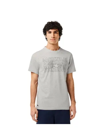 T-Shirt Lacoste Sportiva Stampata Ultra-dry Grigio Chine