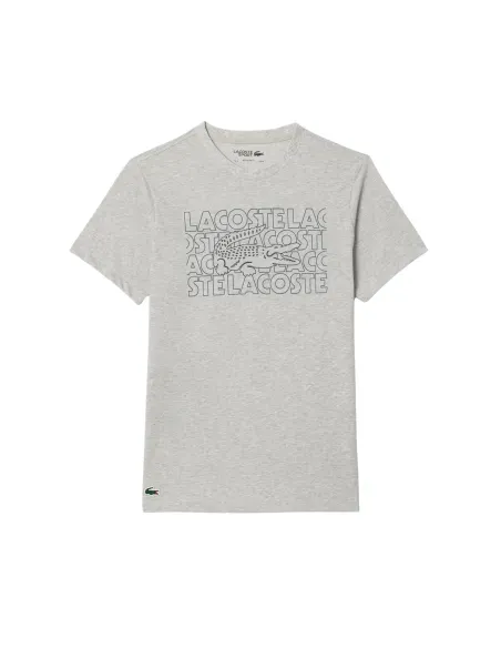 T-Shirt Lacoste Sportiva Stampata Ultra-dry Grigio Chine