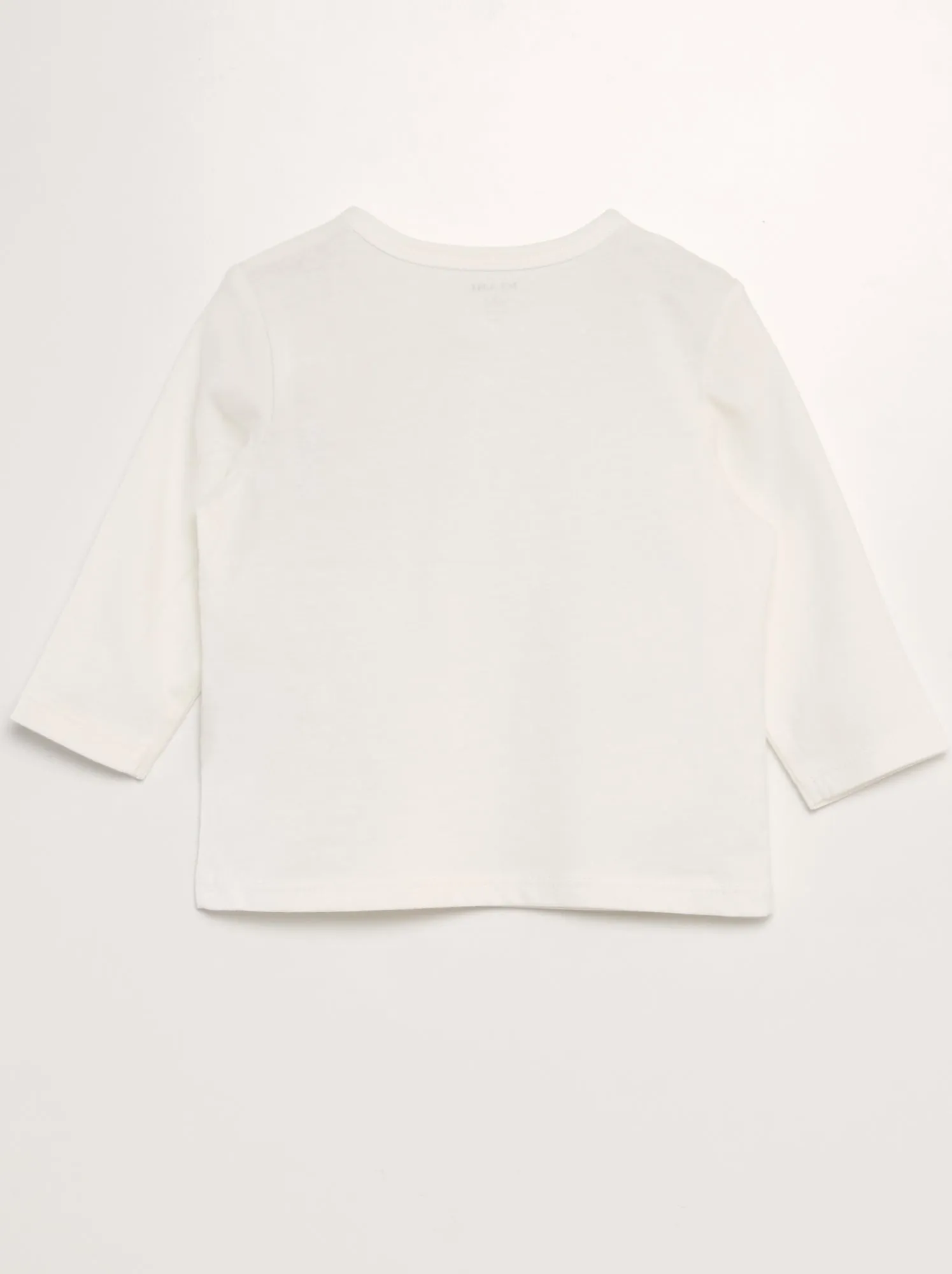 T-shirt maniche lunghe con collo serafino - BIANCO