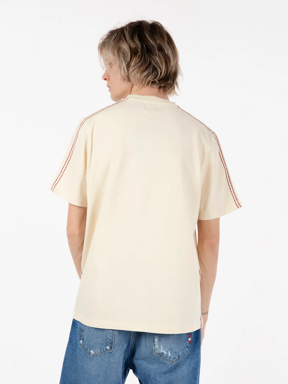 T-shirt Trevor detail sleeve cream