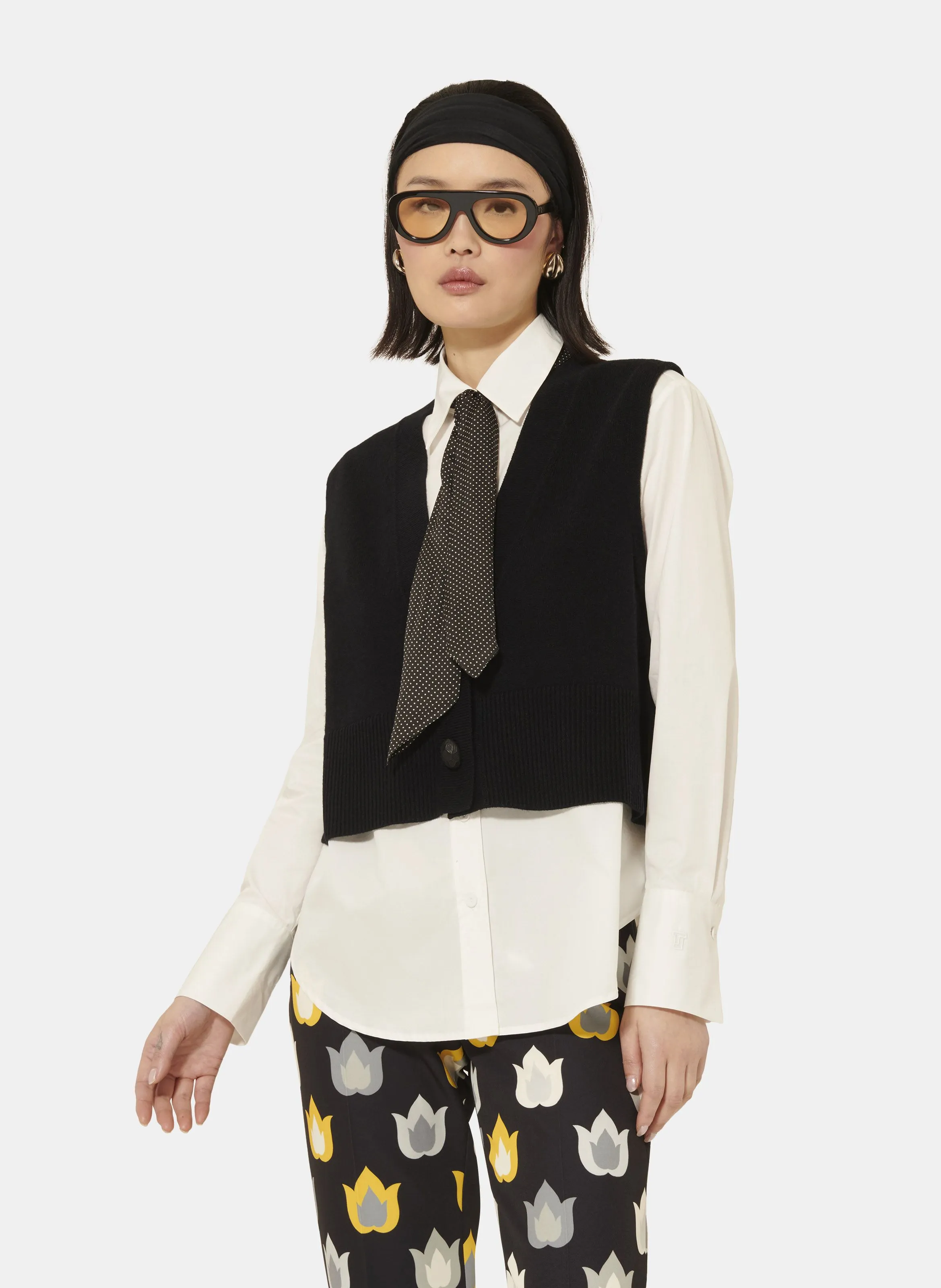  TARA JARMON   GILLES - Cardigan collo a V in lana | Nero