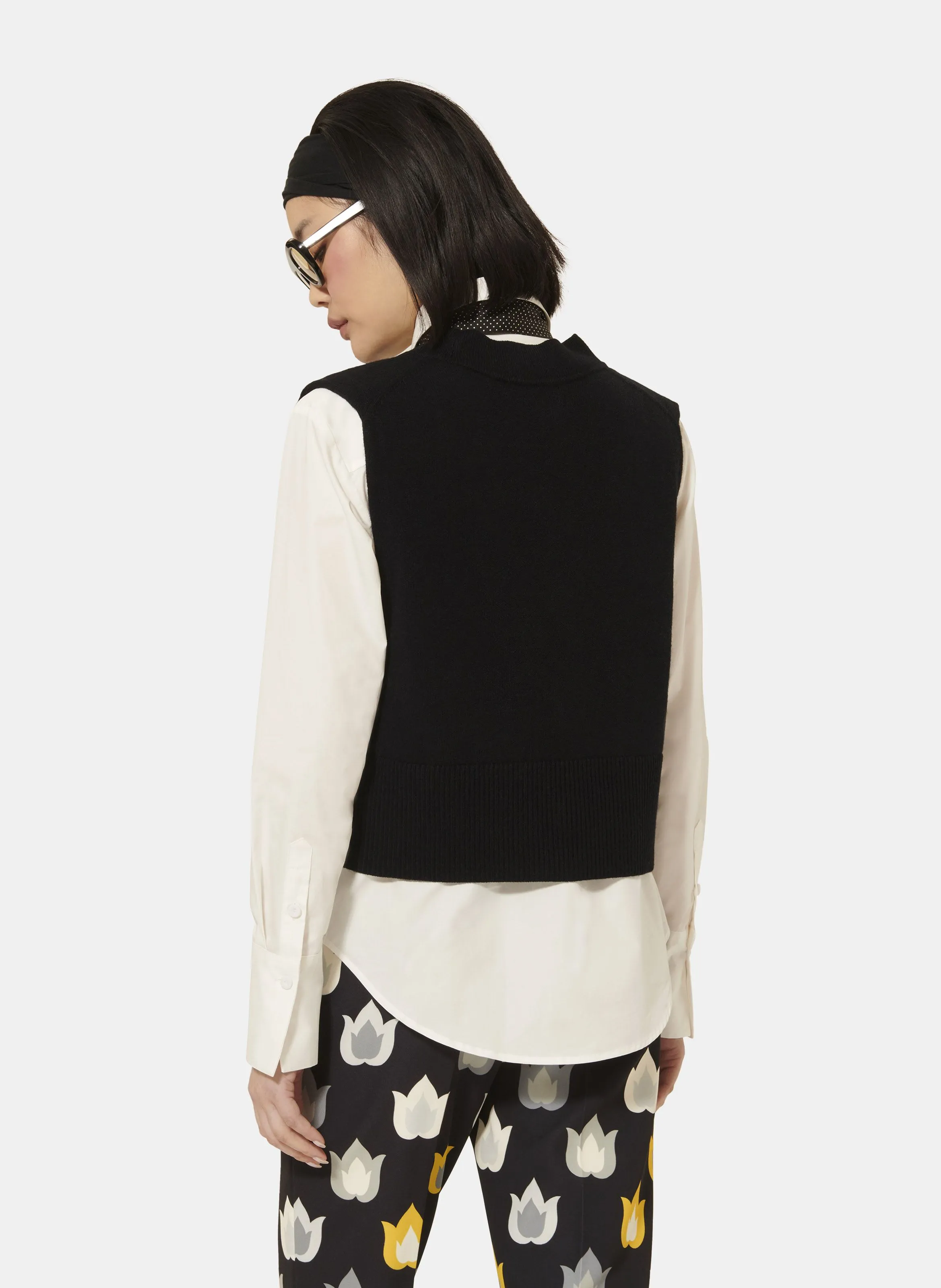  TARA JARMON   GILLES - Cardigan collo a V in lana | Nero