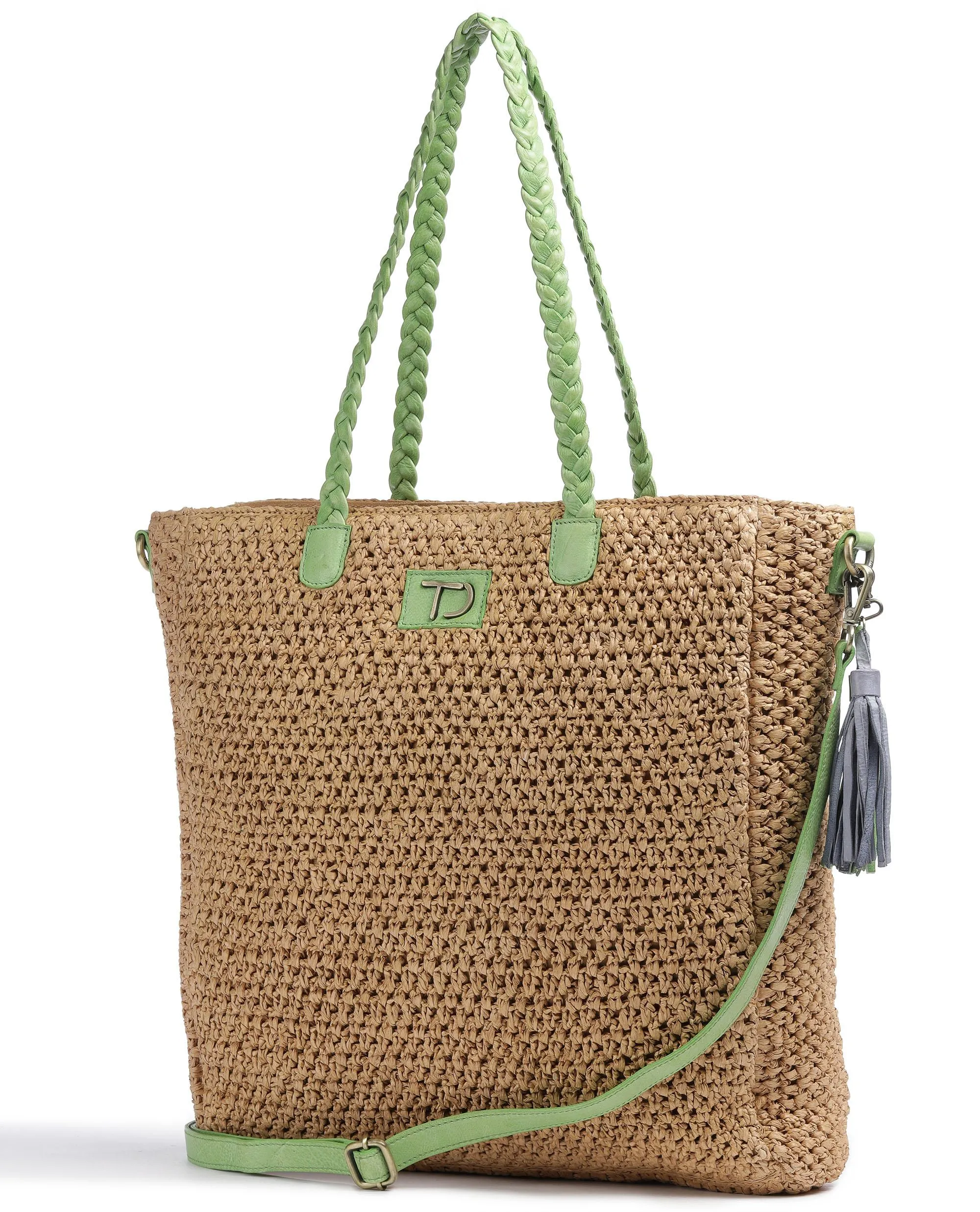  Taschendieb Wien Strandgasse 2 Borsa shopper libro beige/verde  